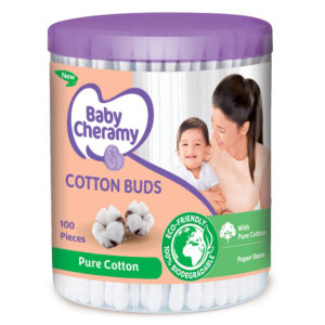 “Baby Cheramy Paper Cotton Buds 100s pack front view”