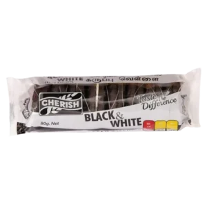 “Cherish Black & White Biscuit 80g pack front view”