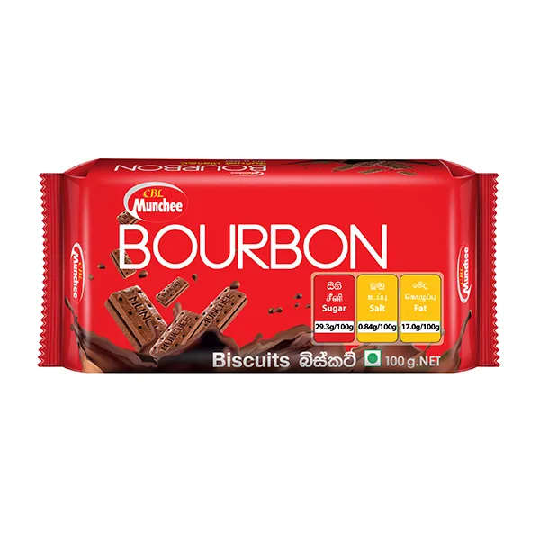 “Munchee Bourbon Biscuit 100g packaging front view”