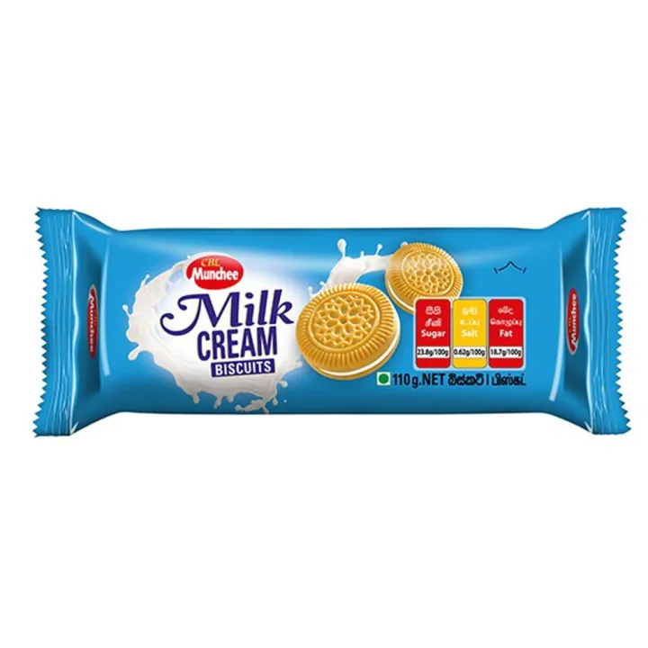 “Munchee Milk Cream Biscuits 110g packaging”