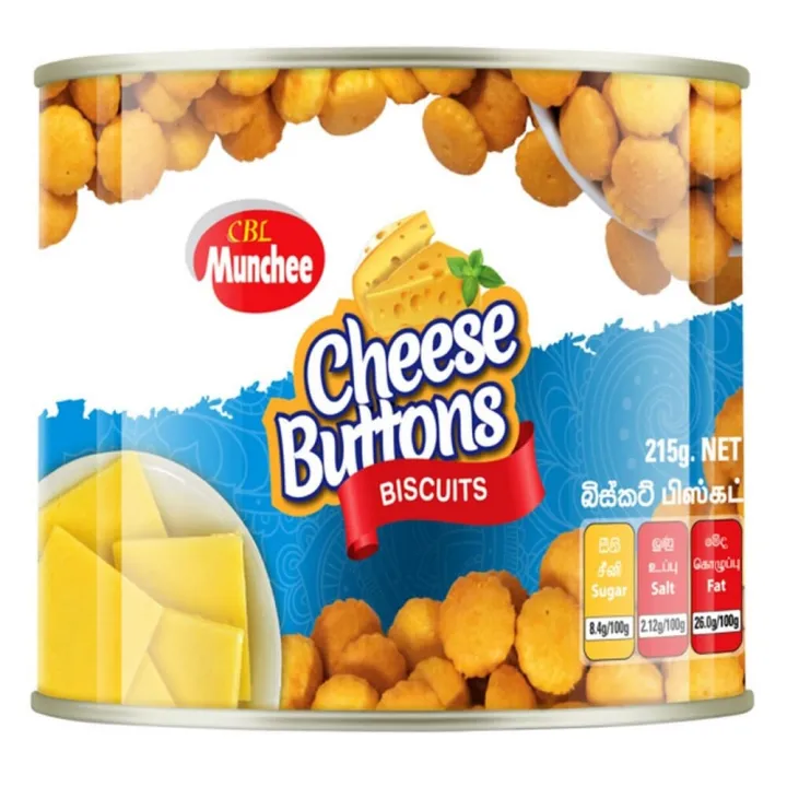 “Munchee Cheese Buttons 215g packaging”