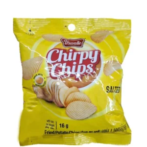 “Uswatte Chirpy Chips Salted 16g Packaging”