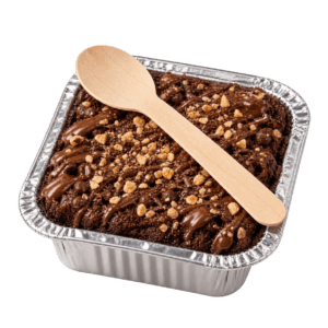 Nutella brownie with rich fudgy chocolate and creamy hazelnut topping